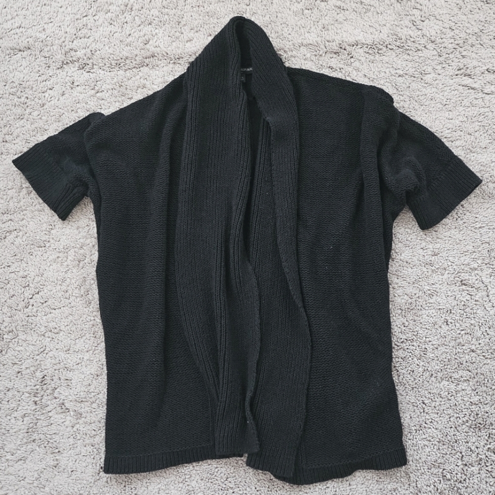 Black Short Sleeve Cardigan